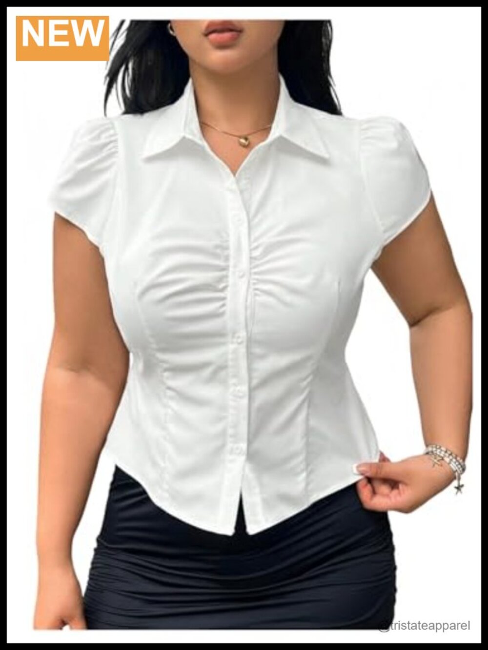Plus Size Tie Front Crop Top Y2K Shirt Short Sleeve